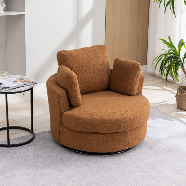 Rosdorf Park Dahlonega Upholstered Swivel Barrel Chair & Reviews Wayfair